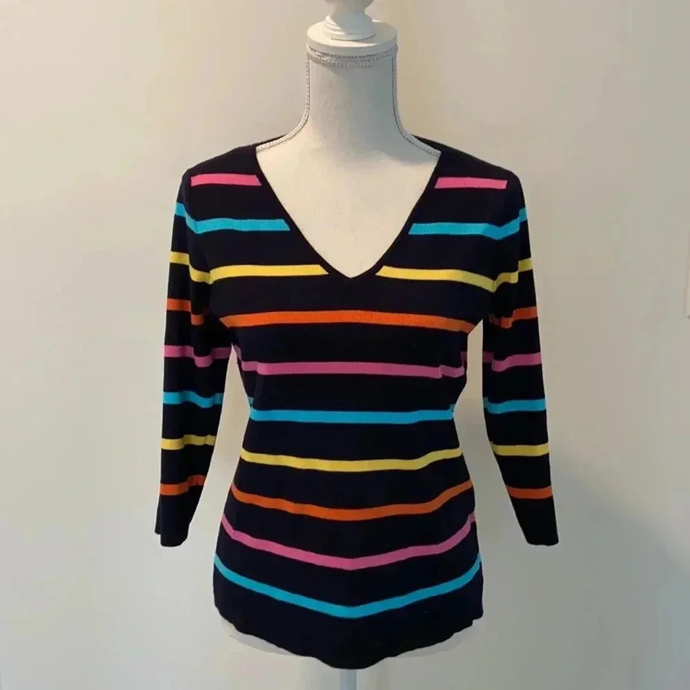 Evolution by Cyrus Black Striped Sweater